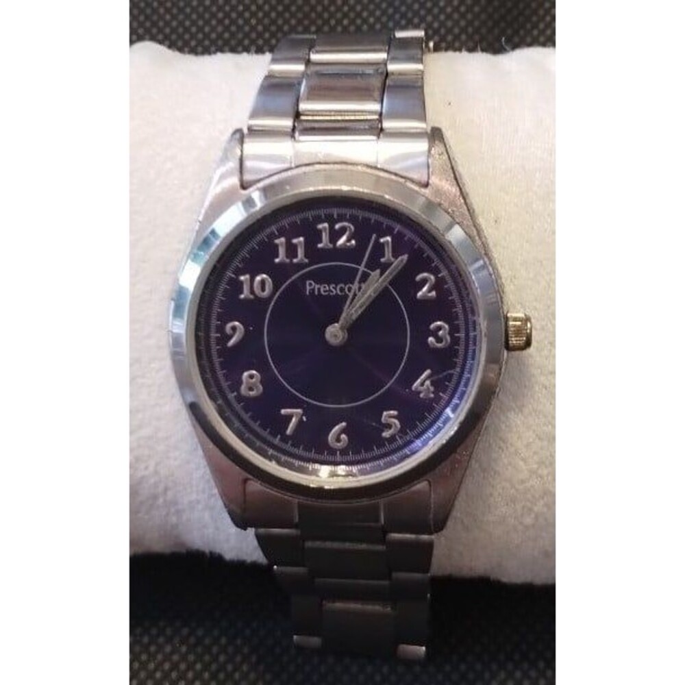 MEN'S PRESCOTT SILVER TONE, STEEL BRACELET CLASSIC (Dress/Casual)